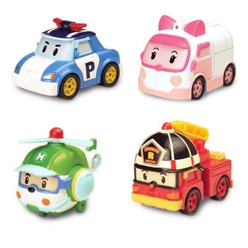 Robocar Poli Diecasting Set : Poli, Roy, Amber, Helly (Non-transformador)