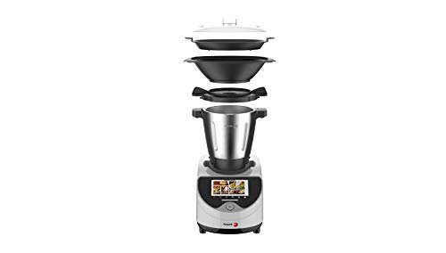 Robot de cocina FAMILYCOOK. Más de 120 recetas preinstaladas paso a paso. Conexión WIFI. 1500W de potenic ay un vaso XL de 5L. 10 velocidaes + función Turbo y Reverse. 5 programas preinstalados.