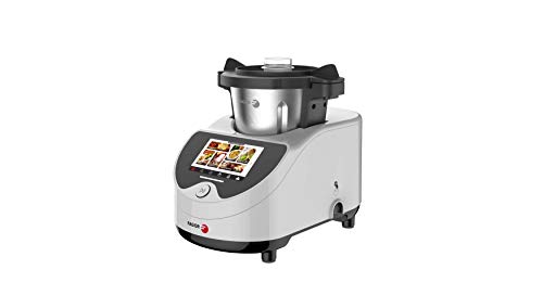 Robot de cocina FAMILYCOOK. Más de 120 recetas preinstaladas paso a paso. Conexión WIFI. 1500W de potenic ay un vaso XL de 5L. 10 velocidaes + función Turbo y Reverse. 5 programas preinstalados.