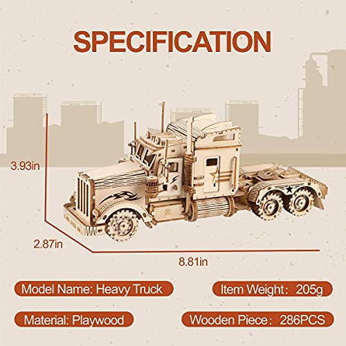 Robotime Camion Puzzle 3D Aadera Maqueta de Modelos de Láser de Madera Adultos Construcción de Edificios Artesanía para niños