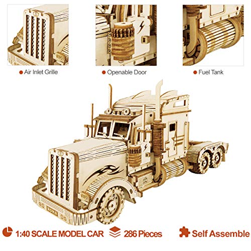 Robotime Camion Puzzle 3D Aadera Maqueta de Modelos de Láser de Madera Adultos Construcción de Edificios Artesanía para niños