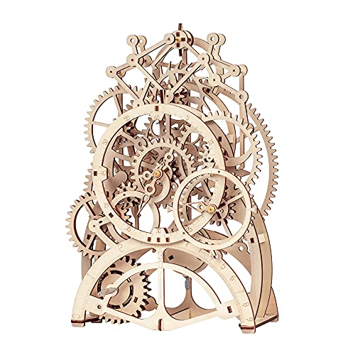 Robotime Rompecabezas De Madera 3D Maquetas Kits De Modelo Autopropulsados Juego De Construcciones Mecánica Laser Cut Puzzle para Adultos (Pendulum Clock)