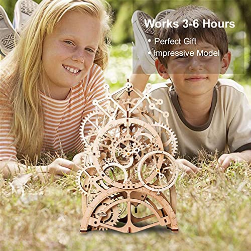 Robotime Rompecabezas De Madera 3D Maquetas Kits De Modelo Autopropulsados Juego De Construcciones Mecánica Laser Cut Puzzle para Adultos (Pendulum Clock)