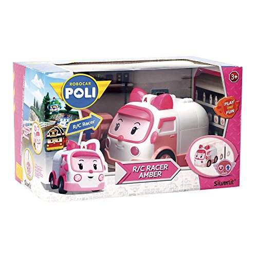 Rocco Juguetes – Robocar Poli - Simpático Coche a Radio Control Remoto Amber - Medidas 13 cm - Modelo n. 83188 