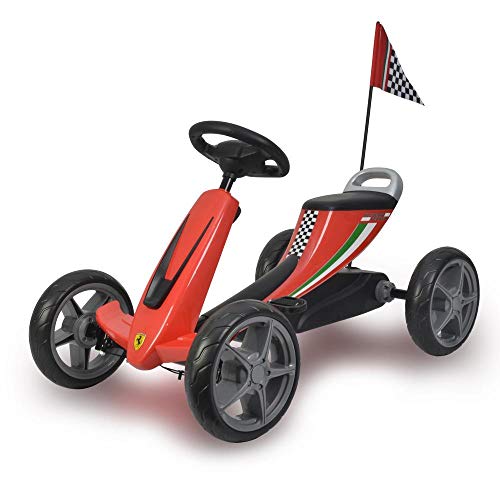 ROJO Kart para niños con licencia de Ferrari con pedal EVA Ruedas Palanca de freno Embrague C8931