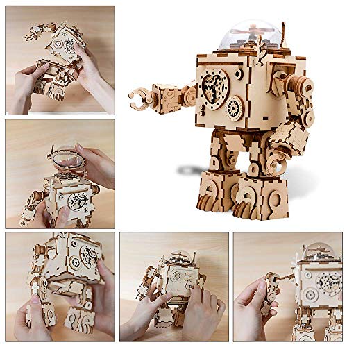 ROKR Musical de Madera Puzzle de Madera 3D Mechanical Model Construction Kit-Proyectos Divertidos para Adultos y Niños - Maqueta 3D de Funcionamiento mecánico - Gran Regalo para Amantes de Puzzles