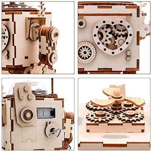 ROKR Musical de Madera Puzzle de Madera 3D Mechanical Model Construction Kit-Proyectos Divertidos para Adultos y Niños - Maqueta 3D de Funcionamiento mecánico - Gran Regalo para Amantes de Puzzles