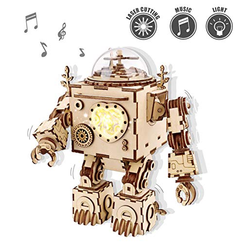 ROKR Musical de Madera Puzzle de Madera 3D Mechanical Model Construction Kit-Proyectos Divertidos para Adultos y Niños - Maqueta 3D de Funcionamiento mecánico - Gran Regalo para Amantes de Puzzles