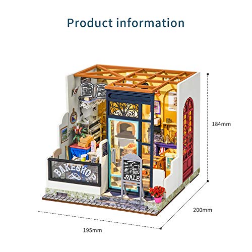 Rolife Kit de casa de muñecas de madera con muebles en miniatura, kits de construcción de modelos con accesorios y LED, para niños (Nancy's Bake Shop)