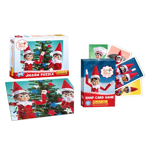 Rompecabezas de Elf on the Shelf de 100 piezas con tarjetas a presión | Rompecabezas para niños de 5 a 8 años | Accesorios de elfo en el estante