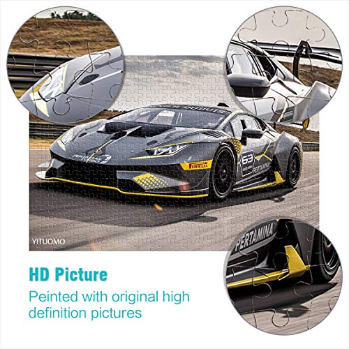 Rompecabezas difícil de 1000 Piezas para Adultos y Adolescentes Lamborghini Huracan Super Trofeo EVO Classic Puzzle 1000 Piezas Coche Deportivo Gran opción de Regalo 38x26cm