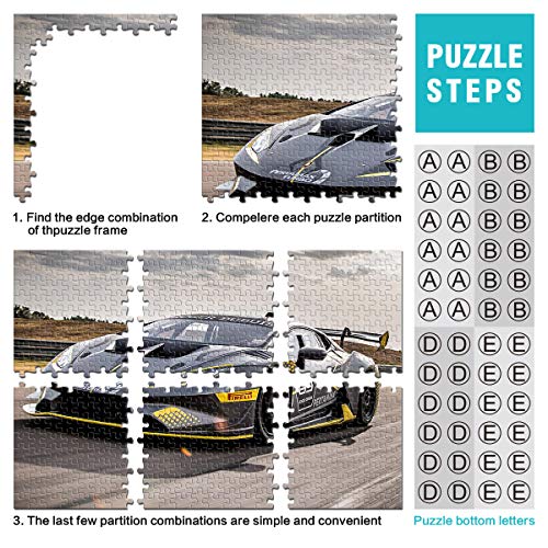 Rompecabezas difícil de 1000 Piezas para Adultos y Adolescentes Lamborghini Huracan Super Trofeo EVO Classic Puzzle 1000 Piezas Coche Deportivo Gran opción de Regalo 38x26cm