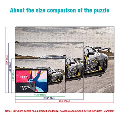 Rompecabezas difícil de 1000 Piezas para Adultos y Adolescentes Lamborghini Huracan Super Trofeo EVO Classic Puzzle 1000 Piezas Coche Deportivo Gran opción de Regalo 38x26cm