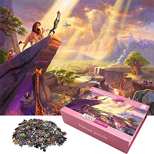 Rompecabezas para Adultos 1000 PS Puzzle Decoración del Hogar Juegos de Diversión Familiar Rompecabezas de Piso Juguete Educativo para Niños, 27.5''x 19.7 ''(Rey Leon)