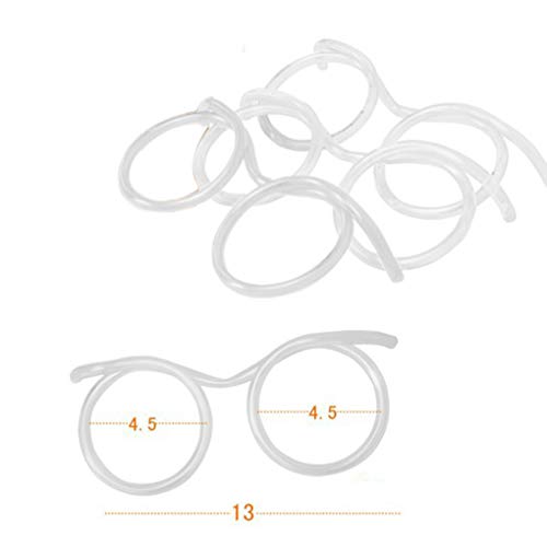 rongweiwang PVC Diversión anteojos Tubo de Paja Cumpleaños Lentes Gafas de Fiestas de cumpleaños para niños Accesorios de Barra Beber Paja Random Color