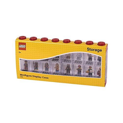 Room Copenhagen-Caja expositora para 16 Minifiguras de Lego, Contenedor apilable para Pared o Escritorio, roja, Color Rojo, Grande 5711938023607