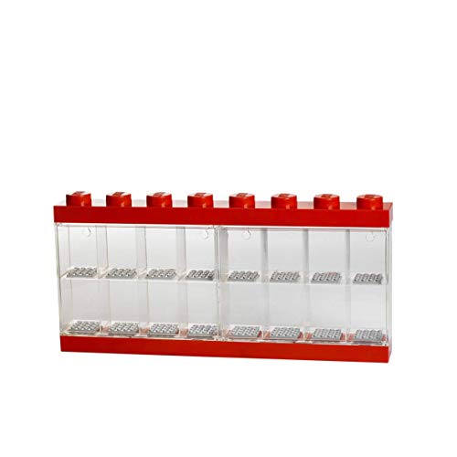 Room Copenhagen-Caja expositora para 16 Minifiguras de Lego, Contenedor apilable para Pared o Escritorio, roja, Color Rojo, Grande 5711938023607