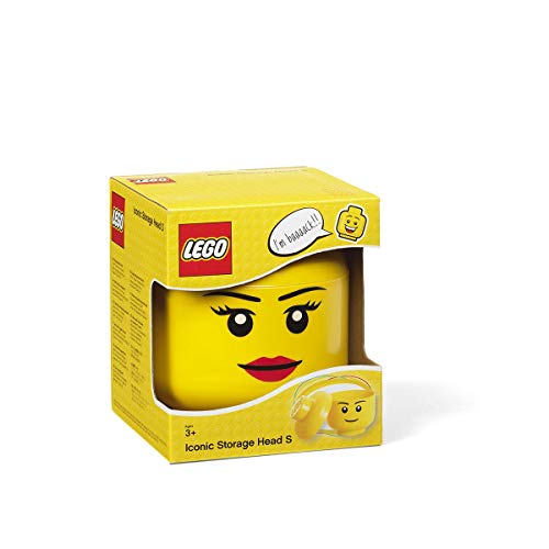 Room Copenhagen Emblemática cabeza pequeña de LEGO, caja de almacenaje apilable, 2,0 l, amarilla, Niña, color (40311725)