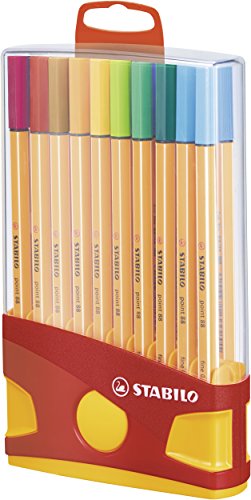 Rotulador punta fina STABILO point 88 - Estuche premium Colorparade con 20 colores