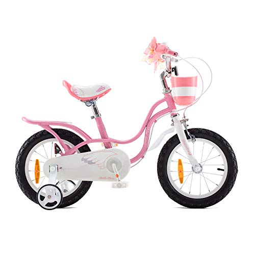 RoyalBaby Bicicleta para niños niña Little Swan Ruedas auxiliares Bicicletas Infantiles Bicicleta de Niño 14 Pulgadas Pink