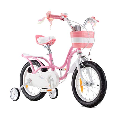 RoyalBaby Bicicleta para niños niña Little Swan Ruedas auxiliares Bicicletas Infantiles Bicicleta de Niño 14 Pulgadas Pink