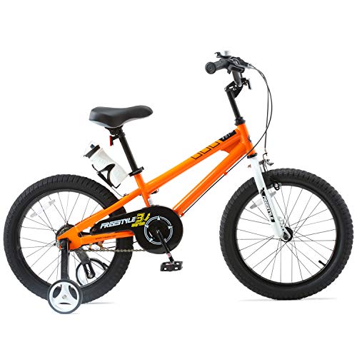 RoyalBaby Bicicletas Infantiles niña niño Freestyle BMX Ruedas auxiliares Bicicleta para niños 16 Pulgadas Naranja