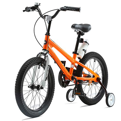 RoyalBaby Bicicletas Infantiles niña niño Freestyle BMX Ruedas auxiliares Bicicleta para niños 16 Pulgadas Naranja