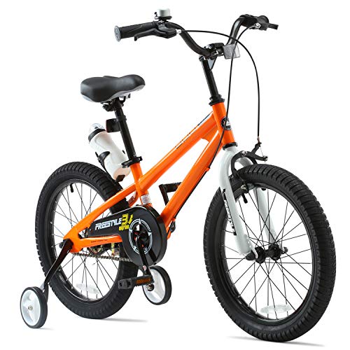 RoyalBaby Bicicletas Infantiles niña niño Freestyle BMX Ruedas auxiliares Bicicleta para niños 16 Pulgadas Naranja