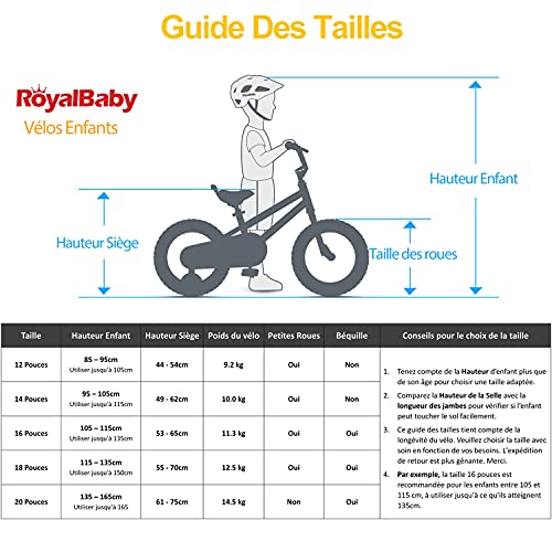 RoyalBaby Bicicletas Infantiles niña niño Freestyle BMX Ruedas auxiliares Bicicleta para niños 16 Pulgadas Naranja