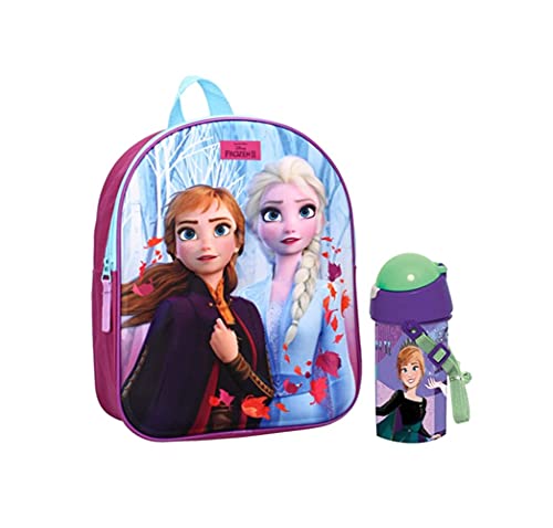 RSL Mochila infantil Frozen con botella de agua. Mochila escolar