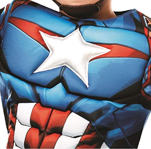 Rubies 640833M Disfraz oficial de Marvel Avengers Capitán América de lujo para niños, de 5 a 6 años, altura 116 cm