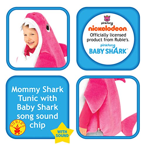 Rubies - Disfraz Baby Shark Mommy Shark para niños pequeños con Sonido (701703-S)