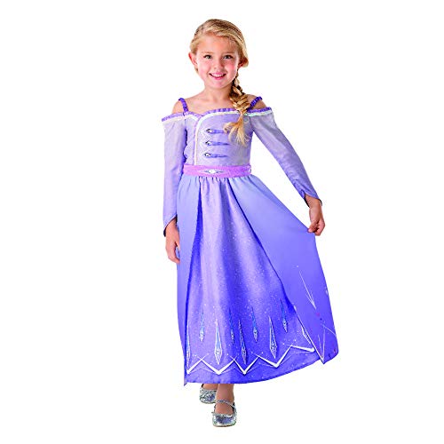 Rubies - Disfraz oficial de Disney Frozen 2, Elsa Deluxe Prólogo para niños, talla grande de 7 a 8 años