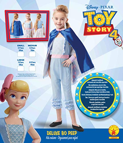 Rubies Disfraz oficial de Disney Toy Story 4, Bo Peep Girls Deluxe, tamaño mediano para niños – Edad 5 – 6 años