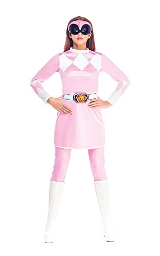 Rubies Disfraz Oficial de Pink Power Ranger para Mujer de superhéroes Rangers para Adultos, Talla 6 a 8