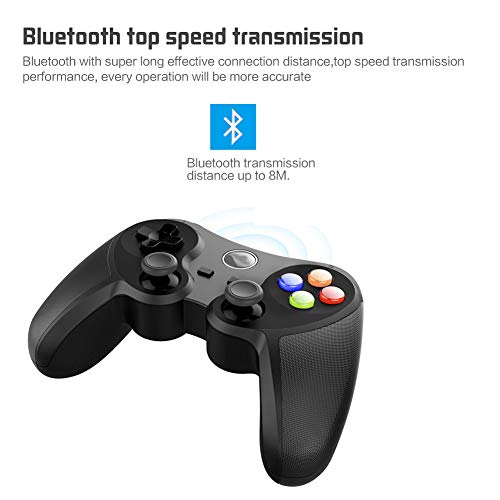 RUIHUA Controlador de Gamepad de Bluetooth inalámbrico portátil, Soporte de teléfono Flexible de Alta sensibilidad de 360 ​​° para Android iOS PC TV Caja de TV Manija