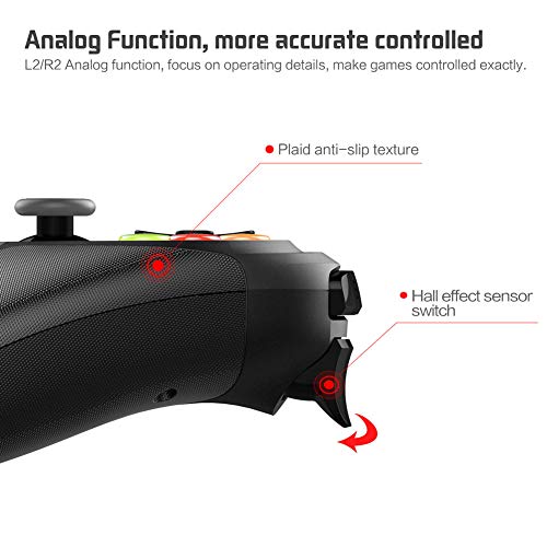 RUIHUA Controlador de Gamepad de Bluetooth inalámbrico portátil, Soporte de teléfono Flexible de Alta sensibilidad de 360 ​​° para Android iOS PC TV Caja de TV Manija