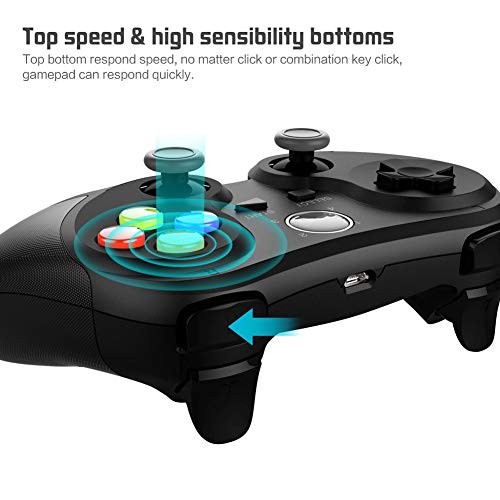 RUIHUA Controlador de Gamepad de Bluetooth inalámbrico portátil, Soporte de teléfono Flexible de Alta sensibilidad de 360 ​​° para Android iOS PC TV Caja de TV Manija