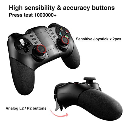 RUIHUA Controlador de Juegos móviles, Bluetooth Wreless Game Manija Joystick, 360 ° Controlador de gamepads de Alta sensibilidad para computadora Android iOS PC