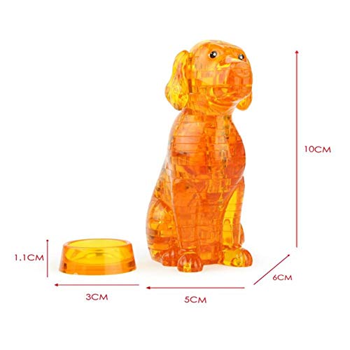 Ruluti Puppy Dog Toys 3D Crystal Puzzles Divertido Animal DIY Jigsaw Modelo Juguetes para Niños Niños Juguetes Inteligencia Juguetes (Color Al Azar)