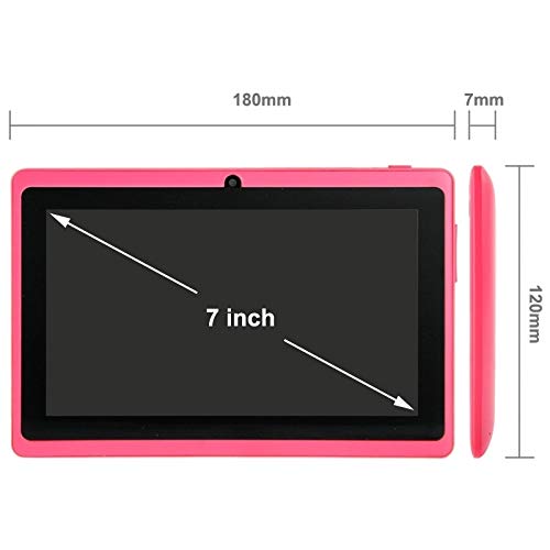 RUNNA Tablet PC de educación para niños, 7.0 Pulgadas, 1 GB + 8GB, Android 4.4 Allwinner A33 cuádruple, WiFi, Bluetooth, OTG, FM, cámara Dual, con Caja de Silicona (Negro) (Color : Pink)