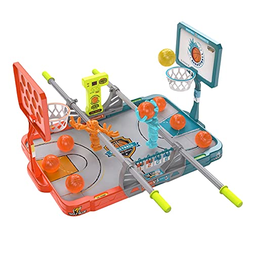 Runtodo Mesa de Baloncesto Interactiva de Escritorio VS Juguete InteraccióN Padre-Hijo DescompresióN Rivalidad MáQuina de Juego Naranja + Azul