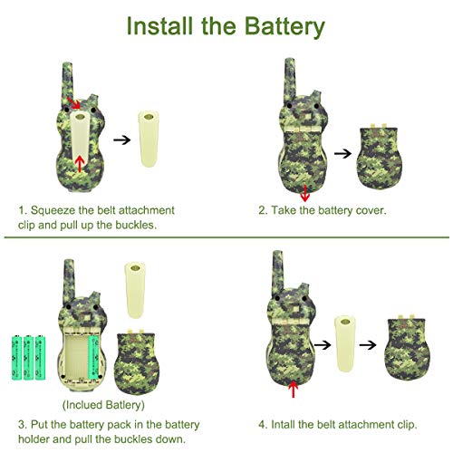 Ryaco Walkie Talkies Infantil Set de 2 Piezas Juguetes para Niños y Niñas 8 Canales de Radio Bidireccionales Largo Alcance de 3km con Linterna LED para Senderismo y Camping