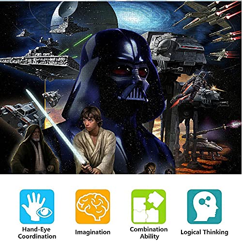 Sable de luz de Star Wars Darth Vader 1000 Piezas Puzzle para Adultos NiñOs Educativo Pieces Arte CartóN 38X26 CM CláSicos Juego De Rompecabezas Adolescentes Infantil Toda La Familiar Regalos