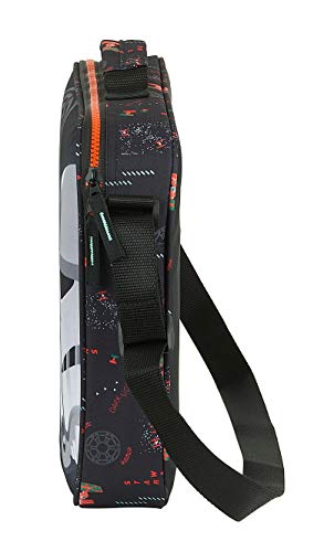 Safta 612101385 Cartera Extraescolares de Star Wars The Dark Side, 380x60x280mm, Negro/Naranja