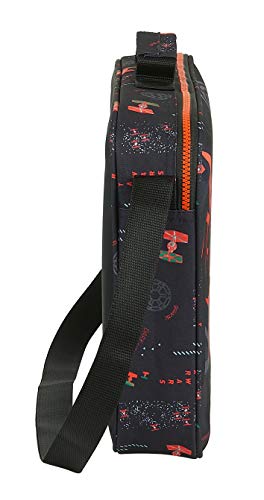 Safta 612101385 Cartera Extraescolares de Star Wars The Dark Side, 380x60x280mm, Negro/Naranja