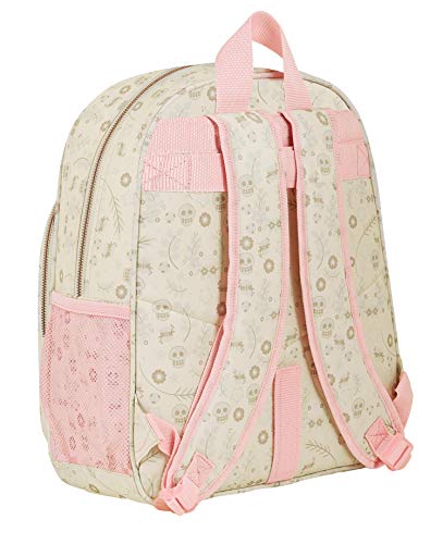 Safta 612163M640 Mochila Escolar Junior de Catrinas Mariko, 320x120x380mm, Crema/Rosa Palo, M