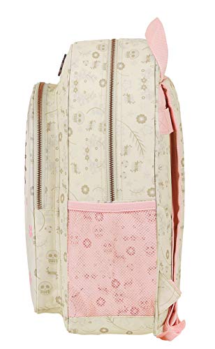 Safta 612163M640 Mochila Escolar Junior de Catrinas Mariko, 320x120x380mm, Crema/Rosa Palo, M