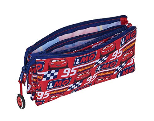 safta 812011744 Estuche portatodo Triple Escolar Cars, Multicolor