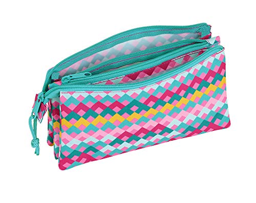 safta 842015744 Estuche portatodo Triple Escolar Benetton, Multicolor